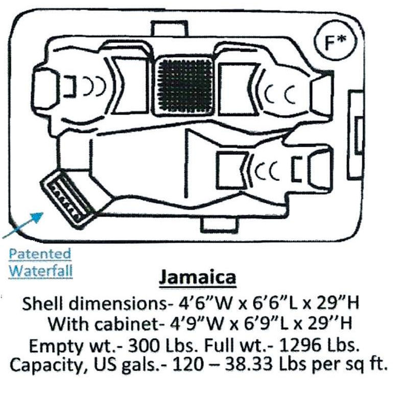 Jamaica Hot Tub Line Drawing