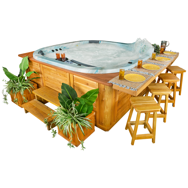 Large Waterfall Hot Tub